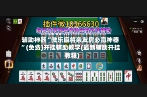 辅助神器“微乐麻将亲友房必赢神器”(免费)开挂辅助教学(最新辅助开挂教程)