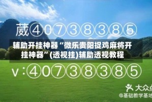 辅助开挂神器“微乐贵阳捉鸡麻将开挂神器”(透视挂)辅助透视教程