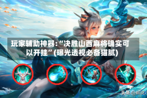 玩家辅助神器:“决胜山西麻将确实可以开挂”(曝光透视必备猫腻)