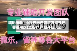 辅助神器“小程序微乐麻将万能开挂器通用版(透视)”详细开挂玩法