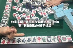 独家实测“微乐家乡麻将必赢开挂神器”科技辅助神器手机版