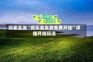 玩家实测“微乐亲友房免费开挂”详细开挂玩法