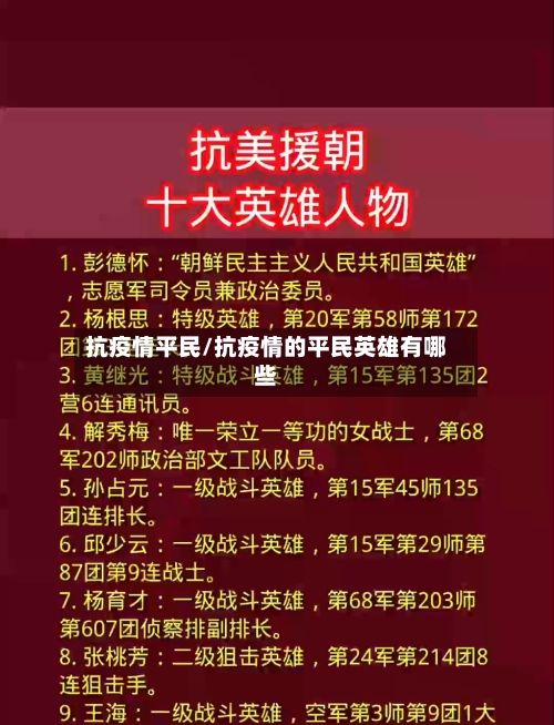 抗疫情平民/抗疫情的平民英雄有哪些-第3张图片