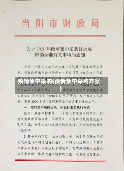 疫情集中采购(疫情集中采购方案)-第1张图片