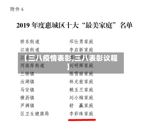 【三八疫情表彰,三八表彰议程】-第1张图片