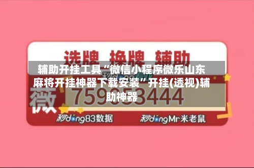 辅助开挂工具“微信小程序微乐山东麻将开挂神器下载安装	”开挂(透视)辅助神器-第1张图片