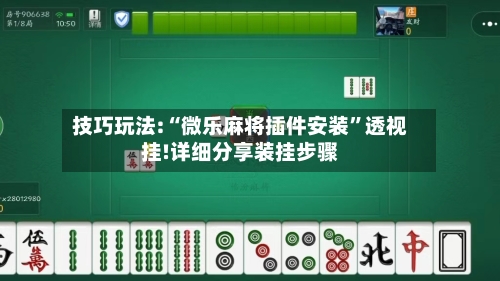 技巧玩法:“微乐麻将插件安装”透视挂!详细分享装挂步骤-第3张图片