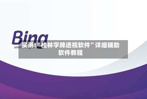 实测!“桂林字牌透视软件	”详细辅助软件教程-第1张图片