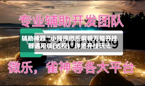 辅助神器“小程序微乐麻将万能开挂器通用版(透视)”详细开挂玩法-第1张图片