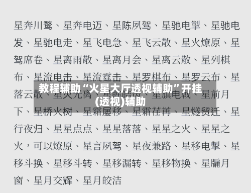 教程辅助“火星大厅透视辅助”开挂(透视)辅助-第2张图片