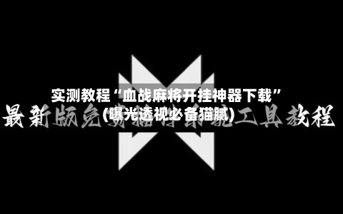 实测教程“血战麻将开挂神器下载	”(曝光透视必备猫腻)-第1张图片